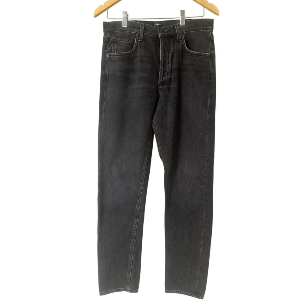 Agolde x Talula High Rise Taper Black Faded Jeans Size 27 Distressed Denim